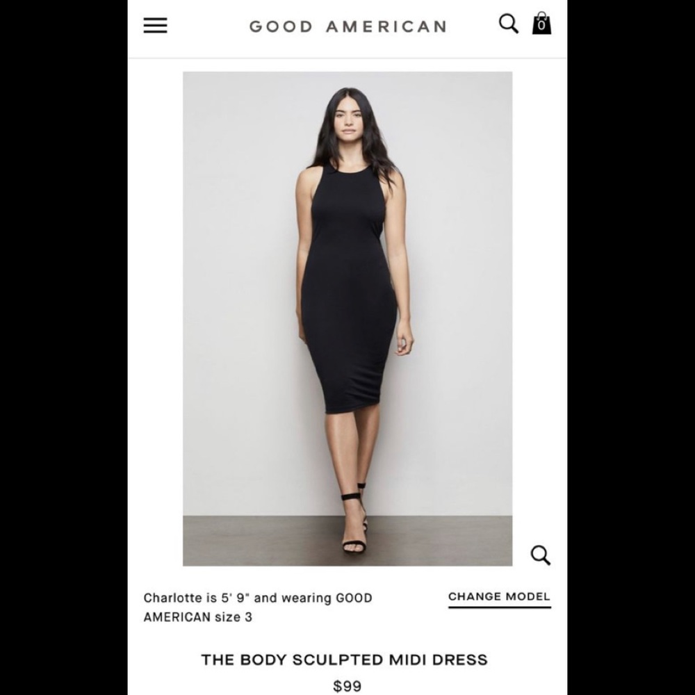 Good American- The Body Sculpted Midi Dress